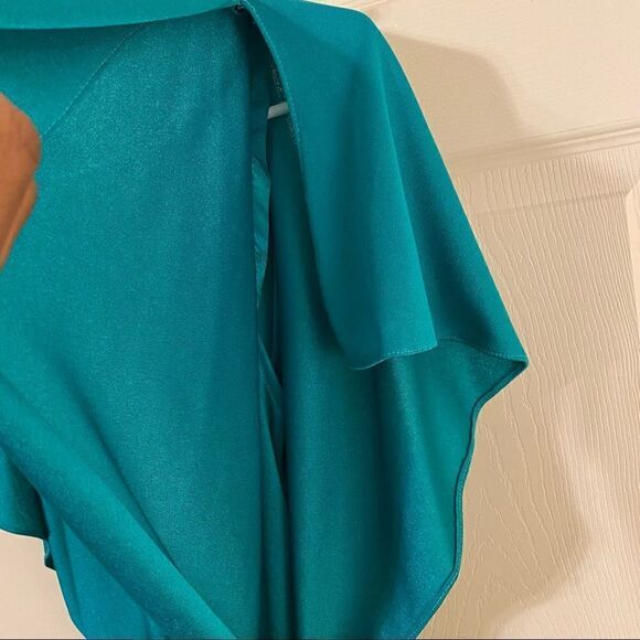 Vintage Green Angel Sleeve 70s Dress - Picture 5 of 8